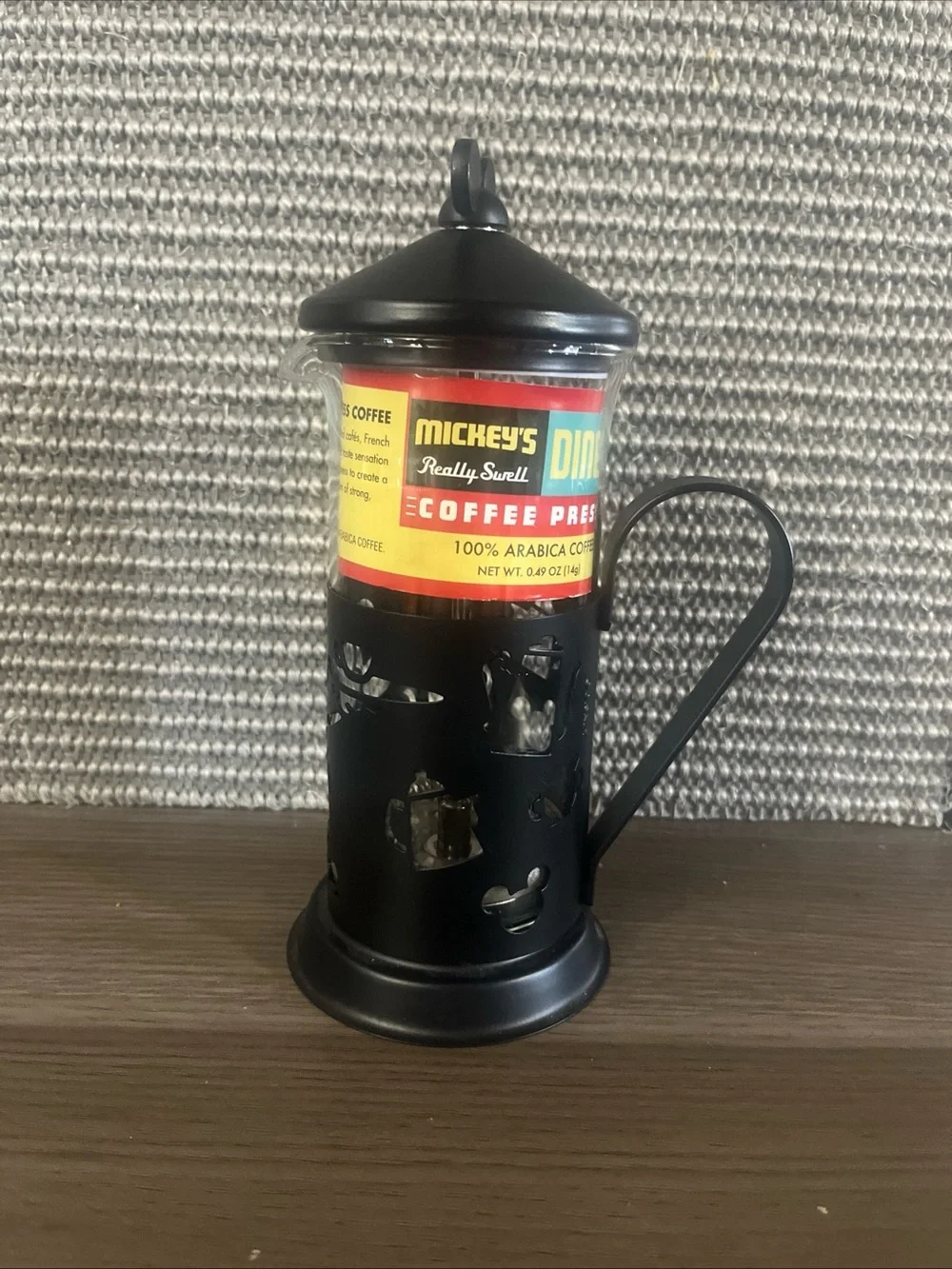 Disney Black French Press with Character Cutouts